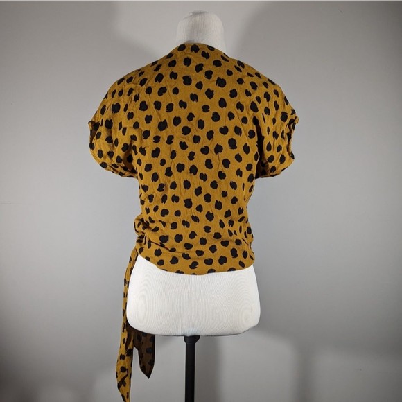 Madewell Sash-Tie Wrap Top in Painted Spots Women's Size S - Picture 4 of 6